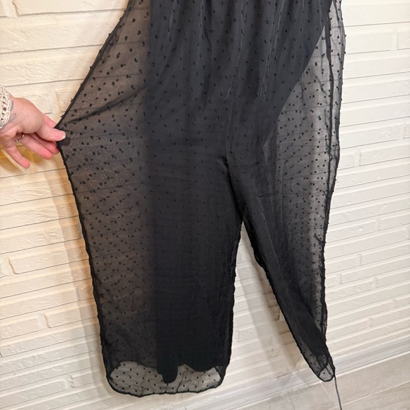 Nevena Rae Black Monochrome Polka Dot Wide Leg Jumpsuit, Women’s Size Large - Picture 3 of 10